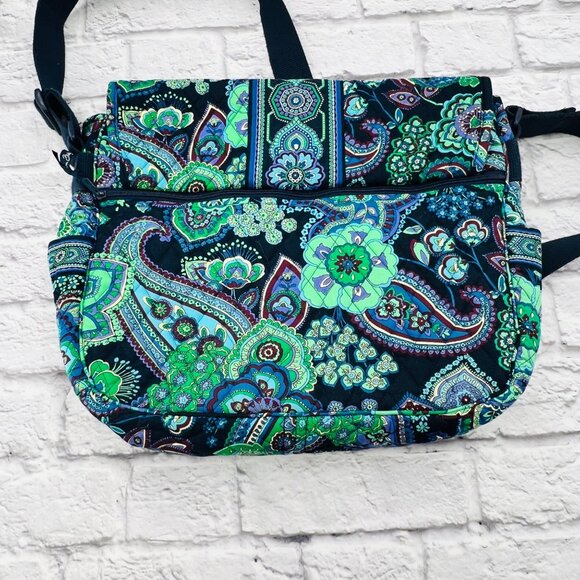 Vera Bradley Blue Rhapsody Messenger Bag With Adjustable Strap Multiple Pockets - Picture 3 of 11
